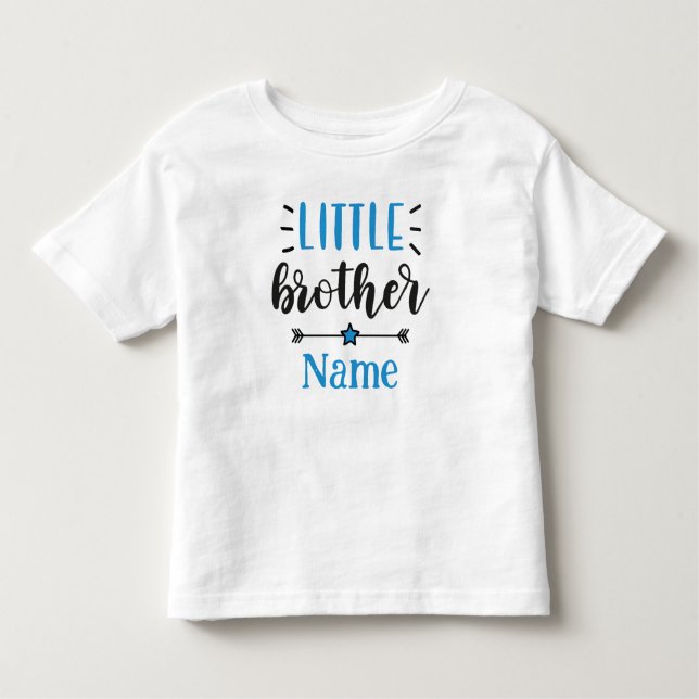 Little Brother Personalised Name Cute Toddler T-Shirt (Front)