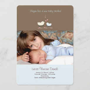 Little Brother Photo Birth Announcement