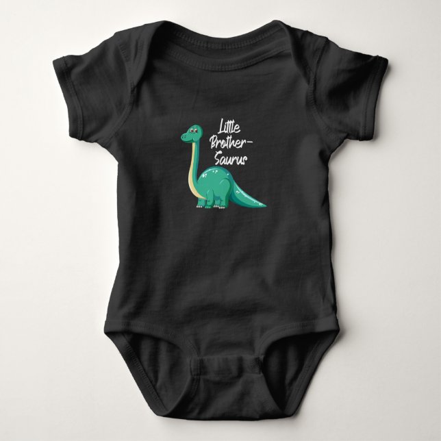 Little Brother-Saurus, Dinosaur Baby Gift Baby Boy Bodysuit (Front)