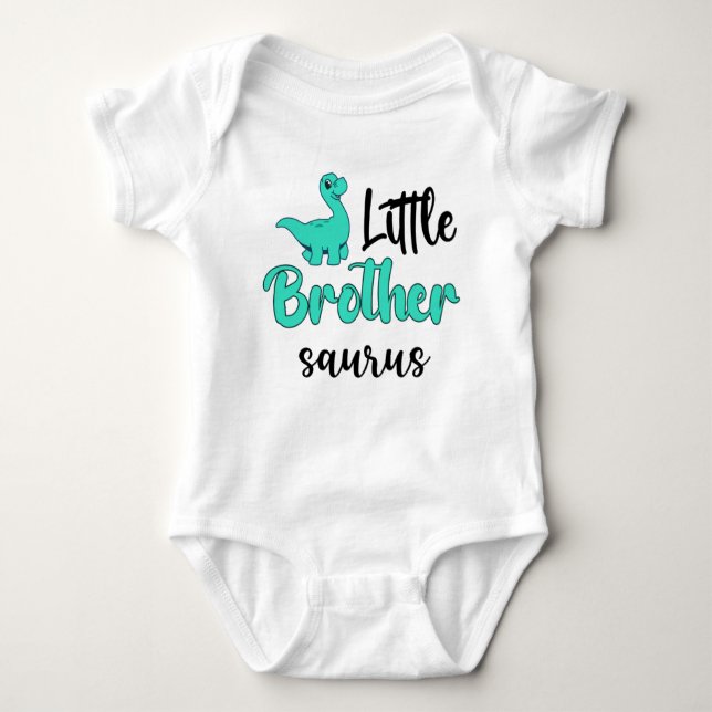 Little Brother Saurus, Little Brother Dinosaur Bab Baby Bodysuit (Front)