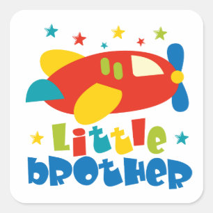 Little Brother Stars Plane Square Sticker