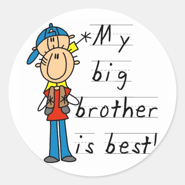 Little Brother T-shirts and Gifts Classic Round Sticker (Front)
