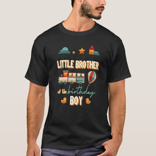 Little Brother The Birthday Boy Train Theme Matchi T-Shirt (Front)