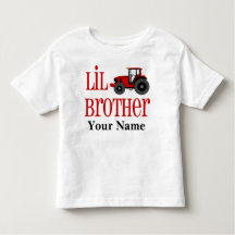 Little Brother Tractor Personalised T-shirt