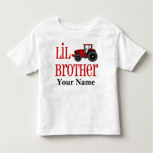 Little Brother Tractor Personalised T-shirt