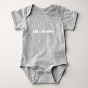 Little Brother white custom name text cute Baby Bodysuit