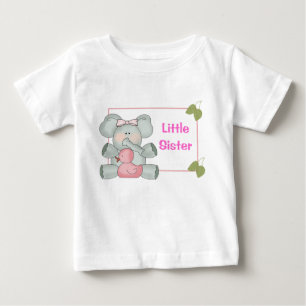 Little Brother Zoo Elephant Dragonflies Baby T-Shirt