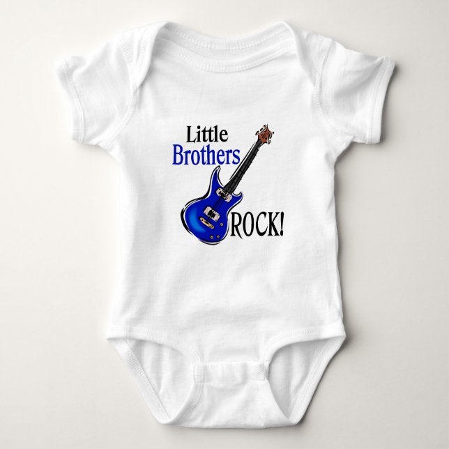 Little Brothers Rock! Baby Bodysuit (Front)