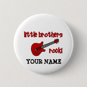 Little Brothers Rock! with Guitar 6 Cm Round Badge