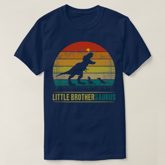 Little BrotherSaurus Dinosaur  For Dad From Daught T-Shirt (Design Front)