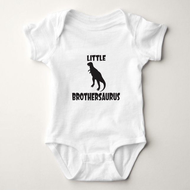Little Brothersaurus Dinosaur T-Shirt Baby Bodysuit (Front)