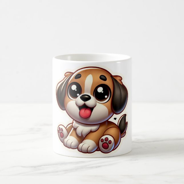Little Brown Adorable Puppy Coffee Mug (Center)