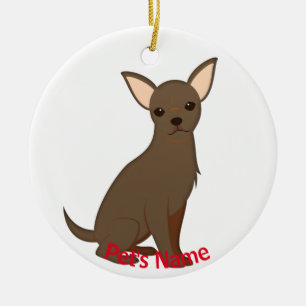 Little Brown Chihuahua Ceramic Ornament
