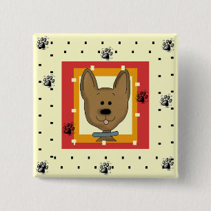 Little Brown Doggie Tshirts and Gifts 15 Cm Square Badge