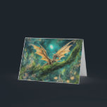 Little Brown Dragon Birthday Card<br><div class="desc">A little,  brown dragon perched in a tree,  with wings outstretched,  in a magical,  fairy forest,  creates a charming birthday card for anyone who loves fantasy and fairy tales.</div>