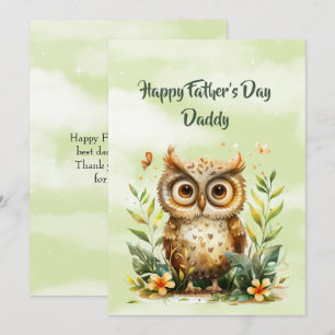 Little Brown Owl Happy Father's Day Daddy Card