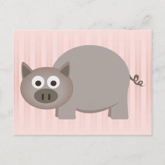 Little Brown Pig Postcard