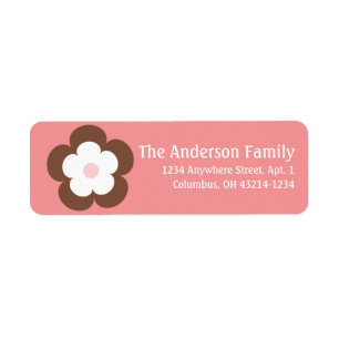 Little Brown Spring Season Flower Address Labels