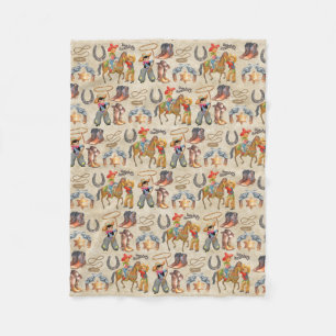 Little Buckaroo Cowboy Cozy Fleece Blanket
