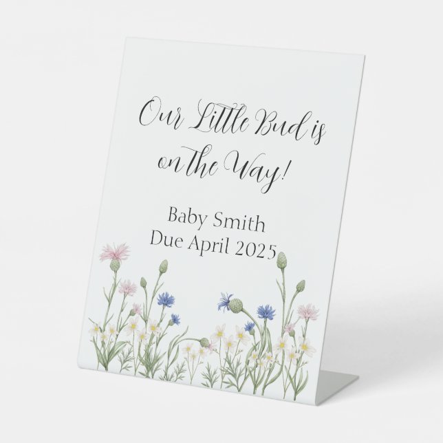 Little Bud baby shower sign (Front)