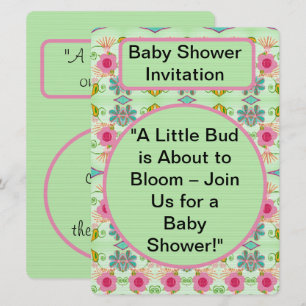 Little Bud is Blooming: Baby Shower Invitation