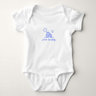 "Little Buddy" with Blue Tractor and Sun Baby Bodysuit