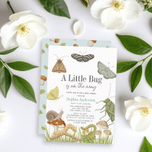 Little Bug Insects Mushroom Boy Baby Shower