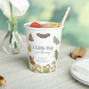 Little Bug Insects Mushroom Boy Baby Shower Paper Cups