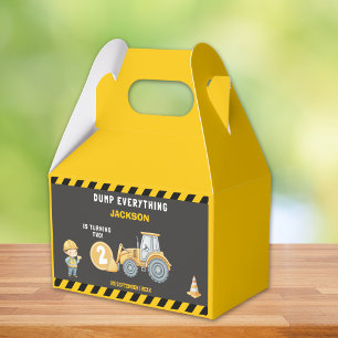 "Little Builder– Construction Truck 2nd Birthday Favour Box
