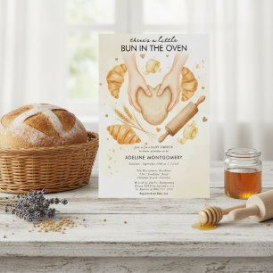 Little Bun in the Oven Bakery Baby Shower Invitation