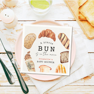 Little Bun in the Oven Bakery Pastries Baby Shower Napkin
