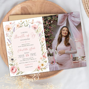 Little Bundle Floral Baby Shower Photo Invitation