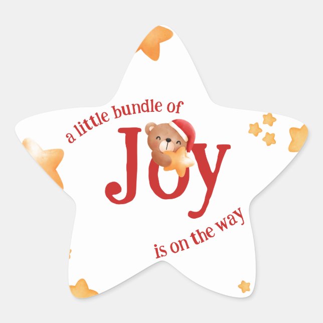 Little Bundle of Joy Bear  Star Sticker (Front)