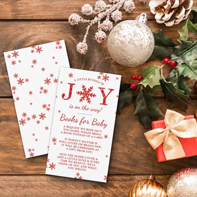 Little Bundle Of Joy Christmas Baby Shower Book Enclosure Card (Creator Uploaded)