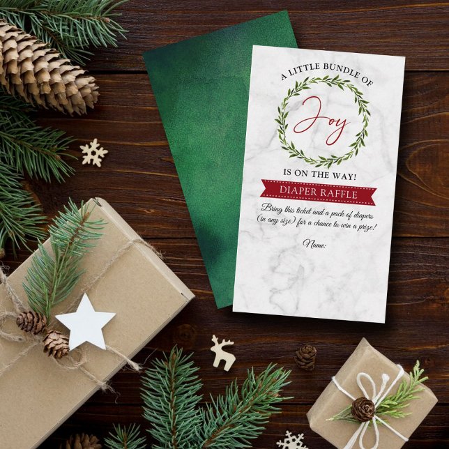 Little Bundle Of Joy Christmas Baby Shower Diaper Enclosure Card (Creator Uploaded)