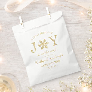 Little Bundle Of Joy Christmas Baby Shower Favour Bag