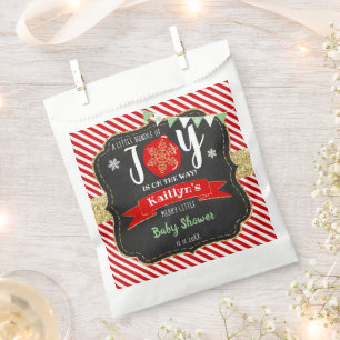 "Little Bundle Of Joy" Christmas Baby Shower Favour Bag