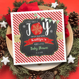 "Little Bundle Of Joy" Christmas Baby Shower Napkin