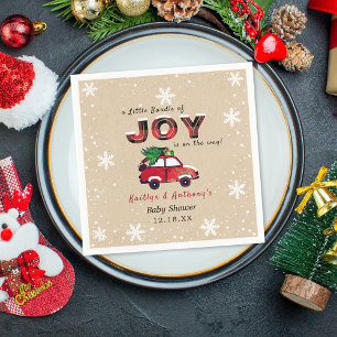 Little Bundle of Joy   Christmas Baby Shower Napkin