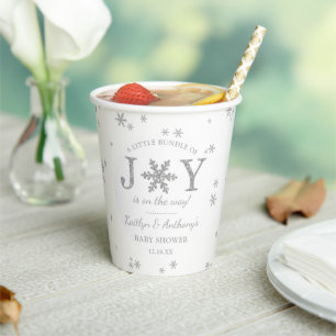 Little Bundle Of Joy Christmas Baby Shower Paper Cups