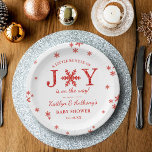 Little Bundle Of Joy Christmas Baby Shower Paper Plate<br><div class="desc">Celebrate in style with these trendy baby shower paper plates. The design is easy to personalise with your own wording and your family and friends will be thrilled when they see these fabulous party plates.</div>
