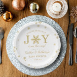 Little Bundle Of Joy Christmas Baby Shower Paper Plate<br><div class="desc">Celebrate in style with these trendy baby shower paper plates. The design is easy to personalise with your own wording and your family and friends will be thrilled when they see these fabulous party plates.</div>