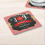 "Little Bundle Of Joy" Christmas Baby Shower Square Paper Coaster<br><div class="desc">Celebrate in style with these trendy baby shower coasters. The design is easy to personalise with your own wording and your family and friends will be thrilled when they see these fabulous coasters. Matching party items can be found in the collection.</div>