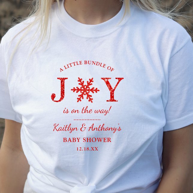 Little Bundle Of Joy Christmas Baby Shower T-Shirt (Creator Uploaded)