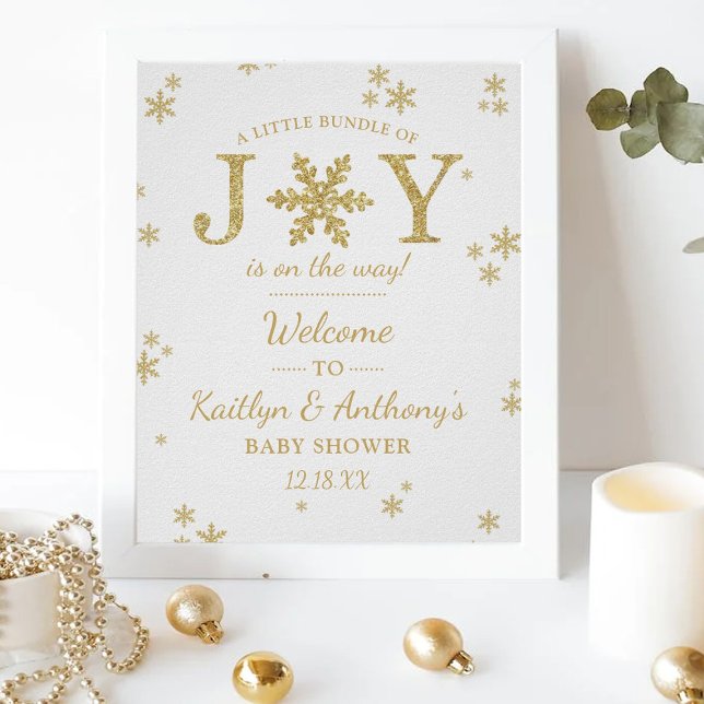 Little Bundle Of Joy Christmas Baby Shower Welcome Poster (Creator Uploaded)