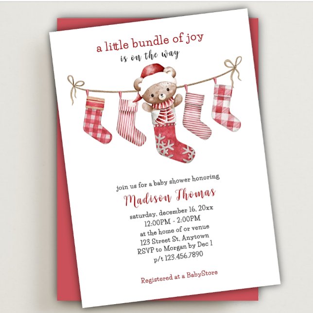 Little Bundle of Joy Winter Teddy Bear Baby Shower (Creator Uploaded)