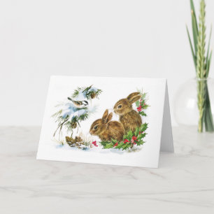 Little Bunnies Christmas Holiday Card
