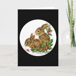 Little Bunnies Christmas Holiday Card