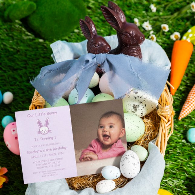 Little Bunny 1st Birthday Invitation (Creator Uploaded)