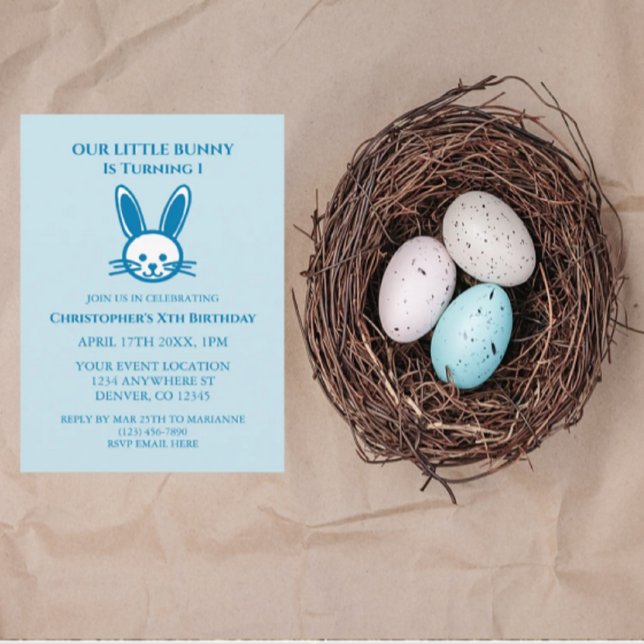 Little Bunny 1st Birthday Invitation (Creator Uploaded)